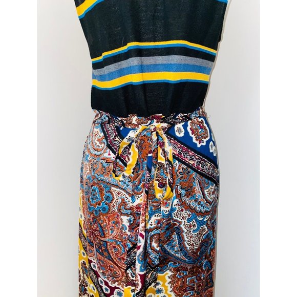 C1 Anthropologie Tiny maxi dress wrap print pattern paisley fall large - Picture 8 of 9